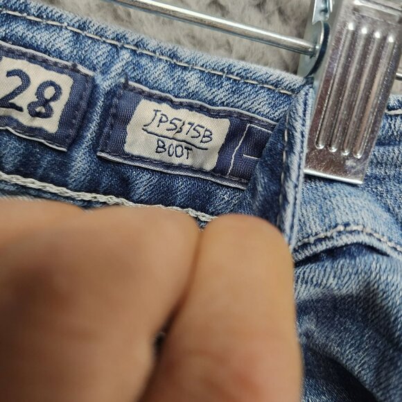 Miss Me Jeans Womens 28 Blue Bootcut Stretch Low Rise *Read* - Picture 5 of 14